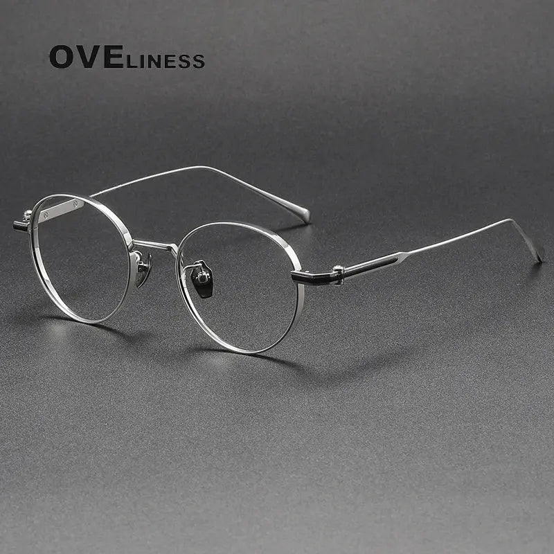 Women's Round Full Rim Titanium Prescription Glasses 980983 — view 3 | Rx Spectacle