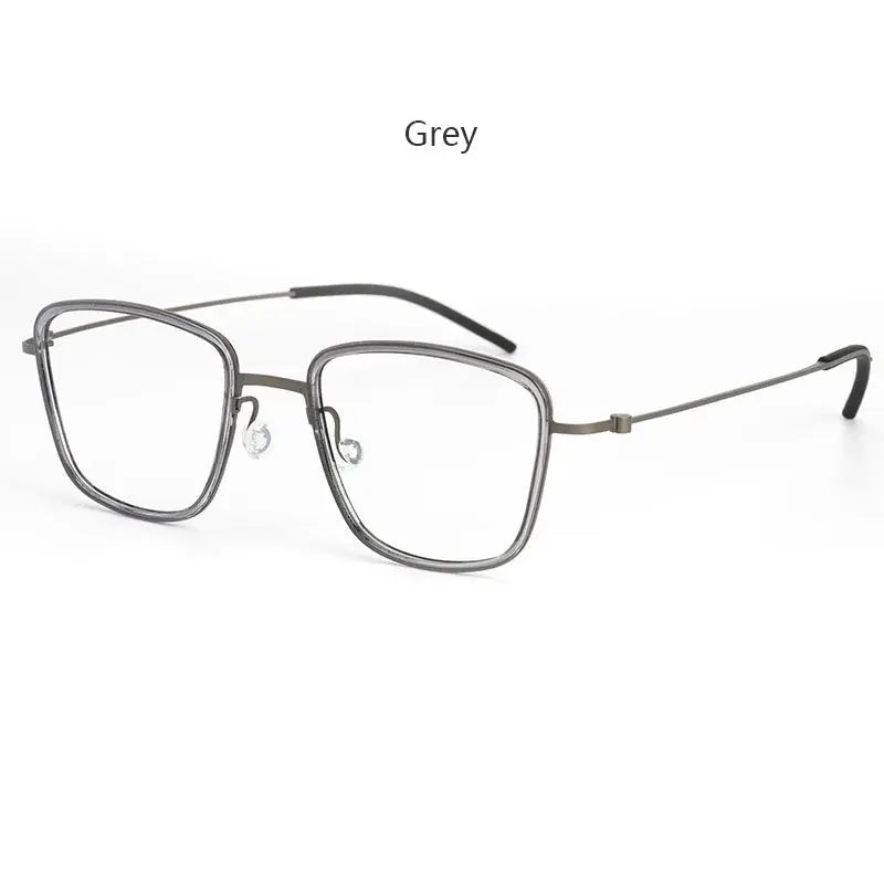 Unisex Polygon Full Rim Titanium Prescription Glasses 425510 — view 3 | Rx Spectacle