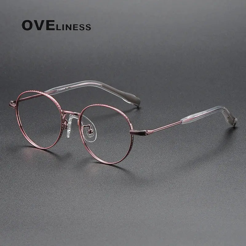 Unisex Round Full Rim Titanium Prescription Glasses 80939 — view 8 | Rx Spectacle
