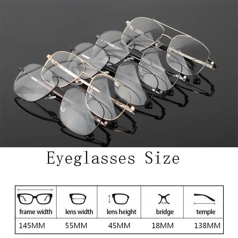 Men's Square Full Rim Titanium Double Bridge Prescription Glasses 72256 — view 2 | Rx Spectacle