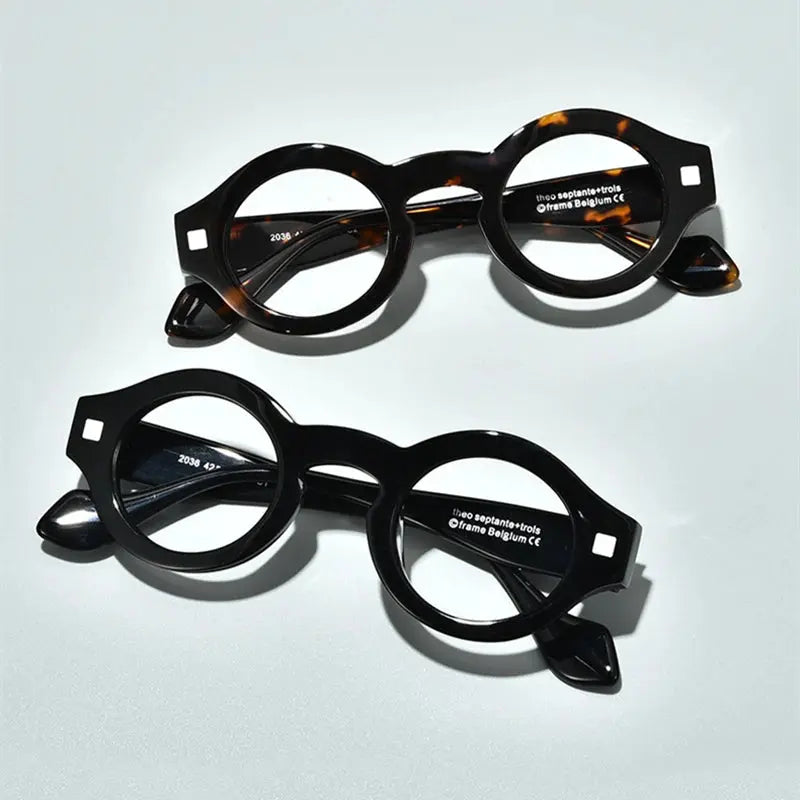 Unisex Round Full Rim Acetate Prescription Glasses L2036 — view 6 | Rx Spectacle