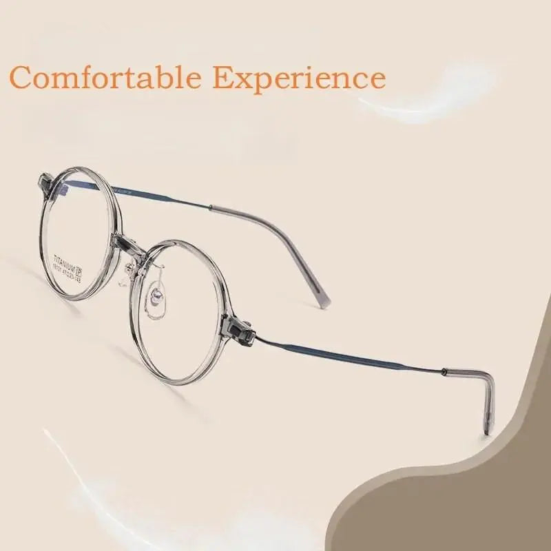 Unisex Round Full Rim Titanium Prescription Glasses 16101x — view 5 | Rx Spectacle