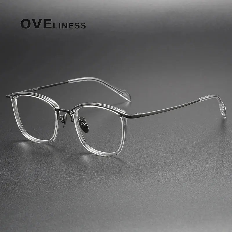 Women's Square Full Rim Titanium Prescription Glasses 360053 — view 3 | Rx Spectacle