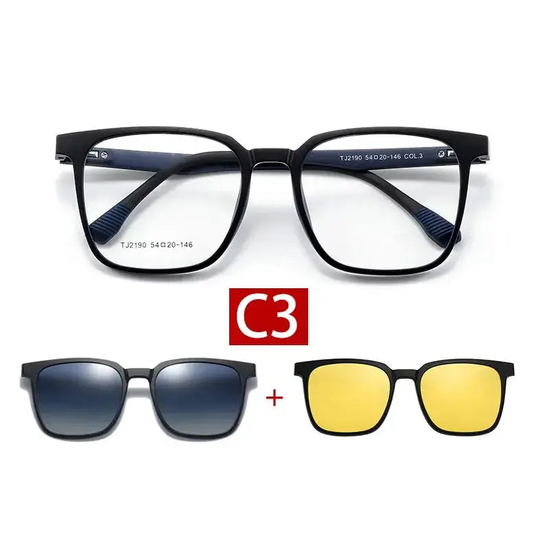 Men's Square Full Rim Acetate Clip-On Prescription Glasses 219000 — view 5 | Rx Spectacle