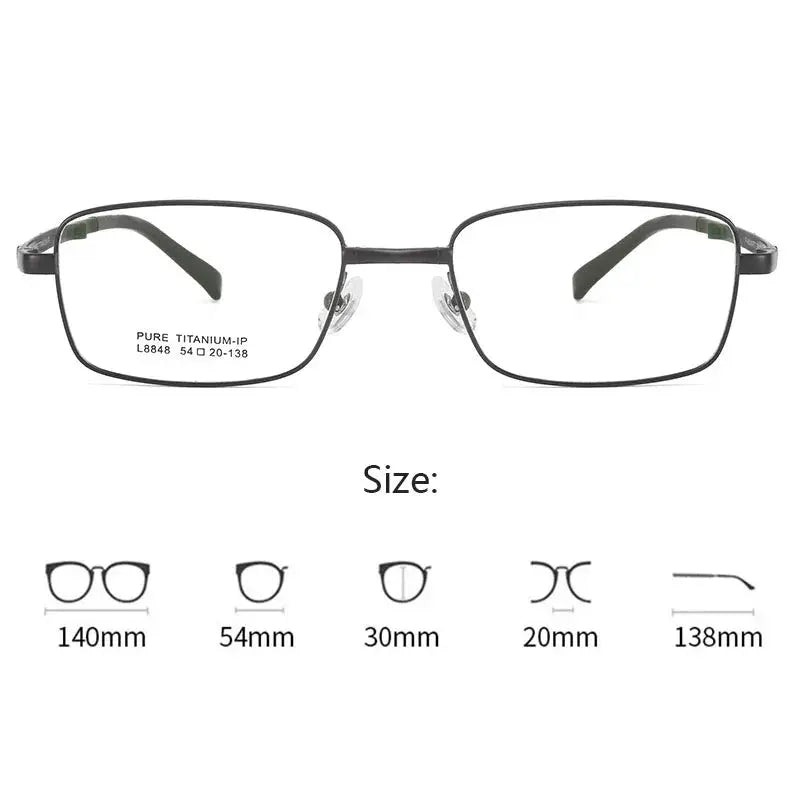 Unisex Rectangular Full Rim Titanium Prescription Glasses 884800 — view 2 | Rx Spectacle