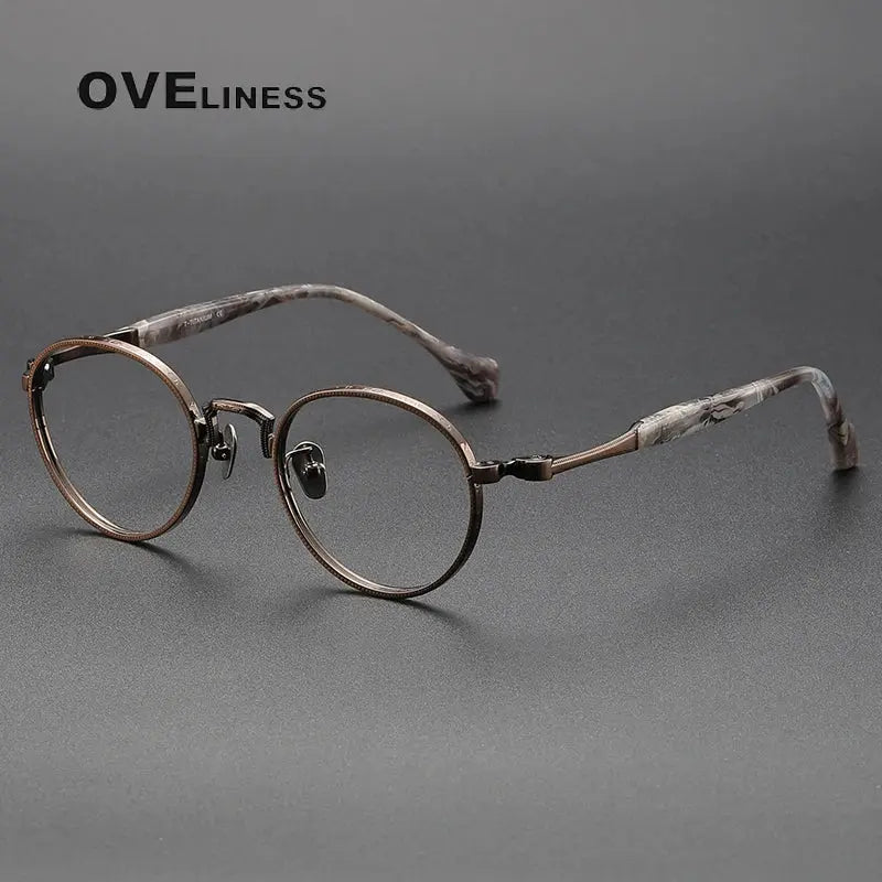 Women's Round Full Rim Titanium Prescription Glasses 80867 — view 6 | Rx Spectacle