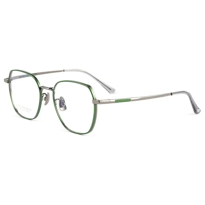 Women's Oval Full Rim Titanium Flat Top Prescription Glasses 20407 — view 5 | Rx Spectacle