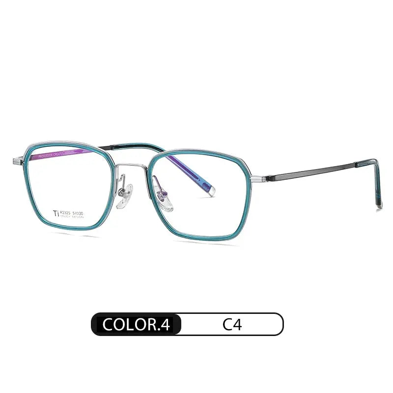 Unisex Polygon Full Rim Titanium Prescription Glasses 72325 — view 4 | Rx Spectacle