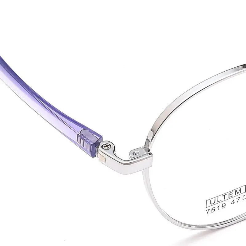 Unisex Round Full Rim Titanium Prescription Glasses 7519S — view 10 | Rx Spectacle