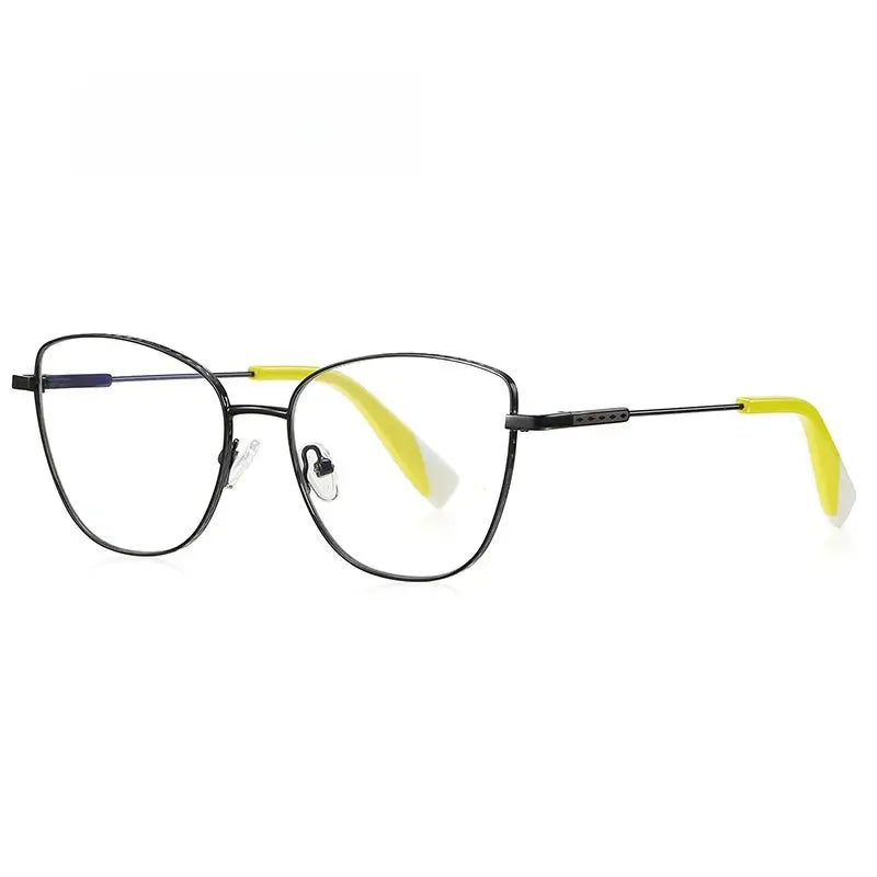 Women's Cat Eye Full Rim Alloy Prescription Glasses Y3032 — view 10 | Rx Spectacle
