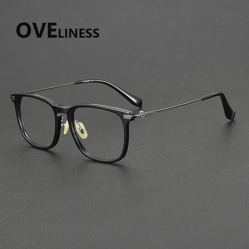 Unisex Square Full Rim Titanium Oversized Prescription Glasses 90003 — view 3 | Rx Spectacle