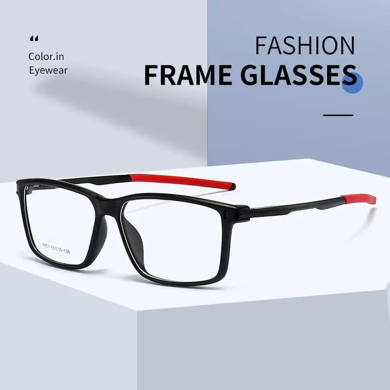 Men's Square Full Rim TR90 Sports Glasses 5851 — view 2 | Rx Spectacle