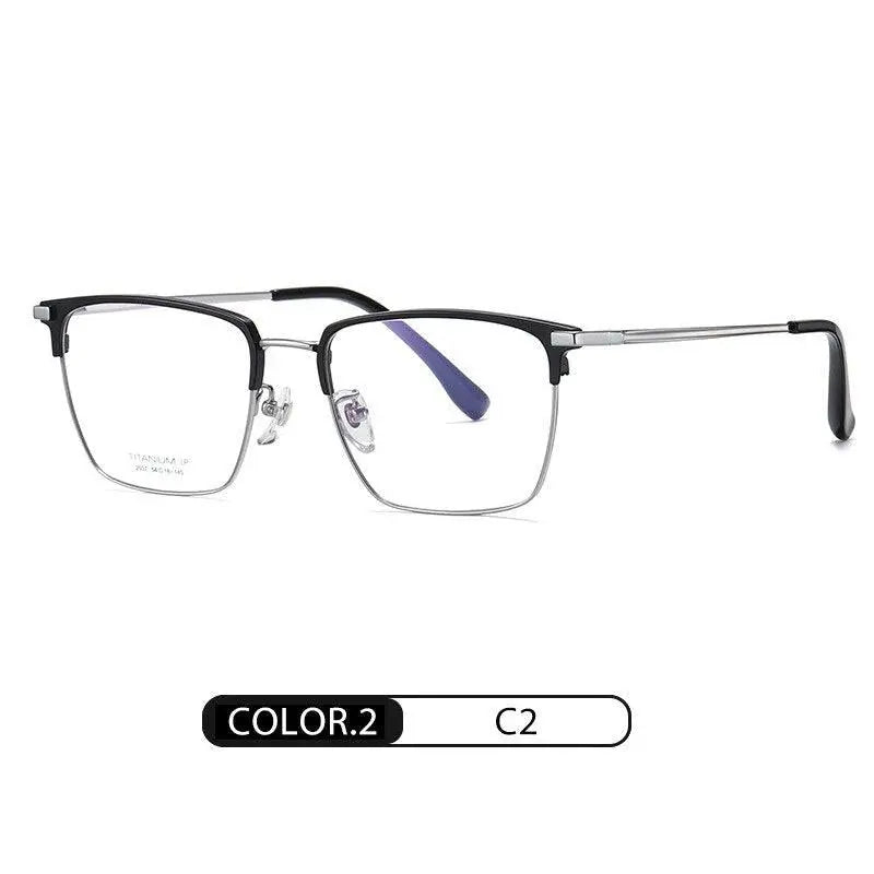 Men's Square Full Rim Titanium Prescription Glasses Yj2037 — view 5 | Rx Spectacle