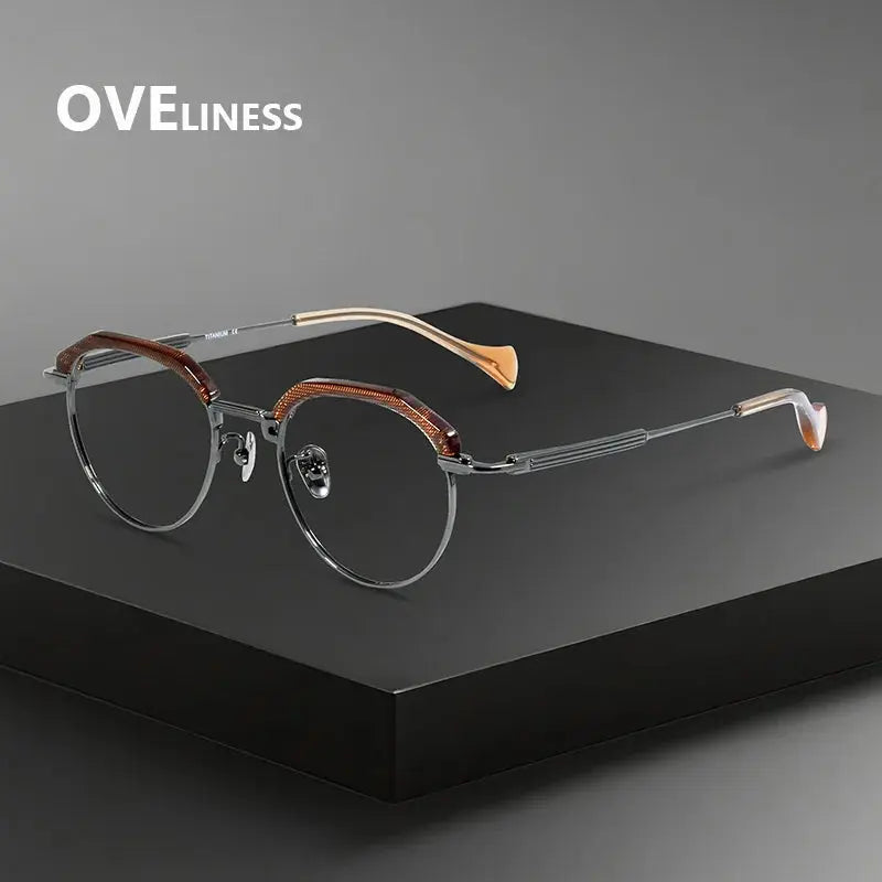 Women's Oval Full Rim Titanium Prescription Glasses 96020 — view 7 | Rx Spectacle