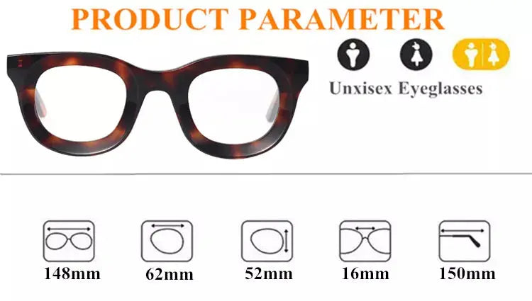Unisex Square Full Rim Acetate Prescription Glasses L6688 — view 5 | Rx Spectacle