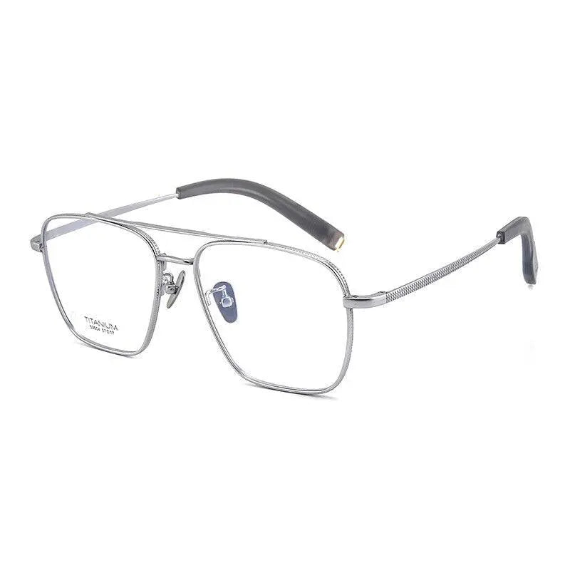 Men's Square Full Rim Titanium Prescription Glasses 500041 — view 6 | Rx Spectacle