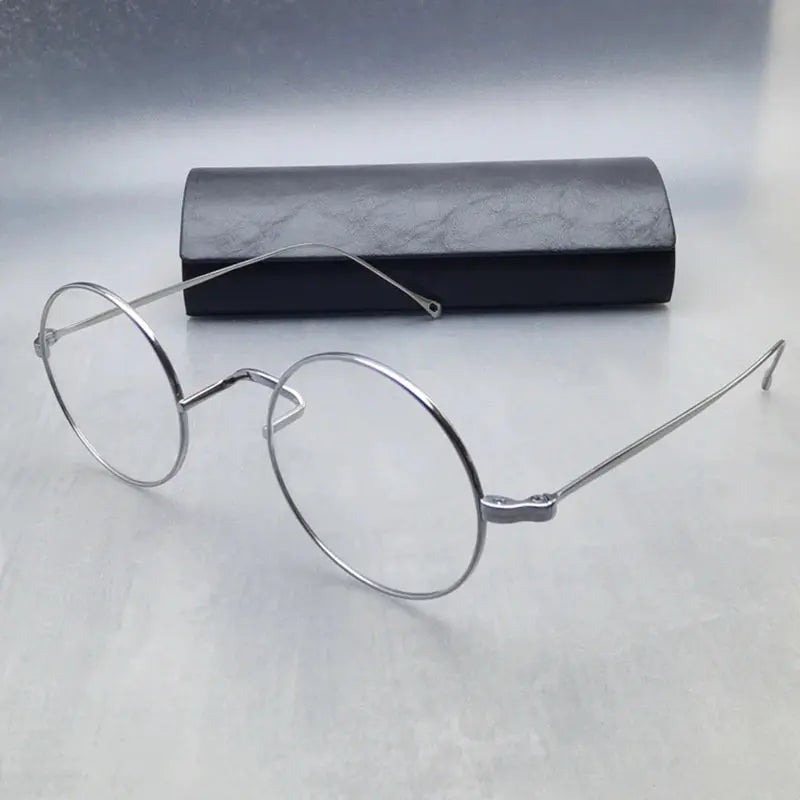 Women's Round Full Rim Titanium Prescription Glasses 285666 — view 4 | Rx Spectacle