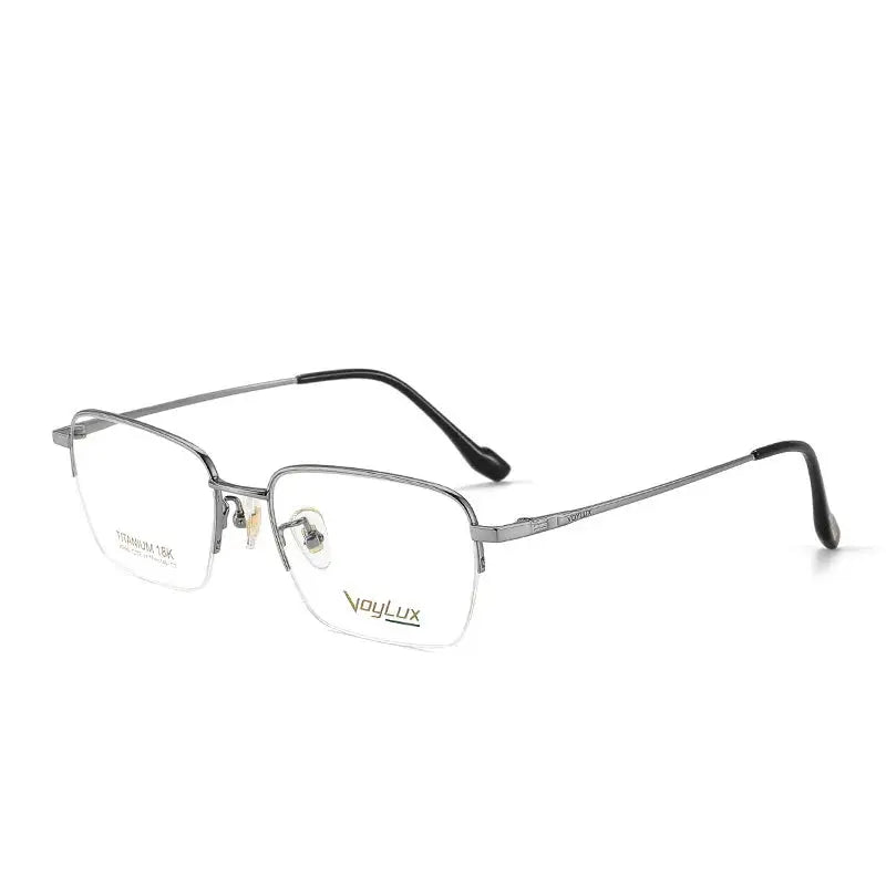 Women's Polygon Semi-Rimless Titanium Flat Top Prescription Glasses 689500 — view 5 | Rx Spectacle
