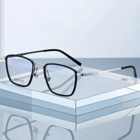 Women's Square Full Rim Titanium Prescription Glasses 72323 — view 1 | Rx Spectacle