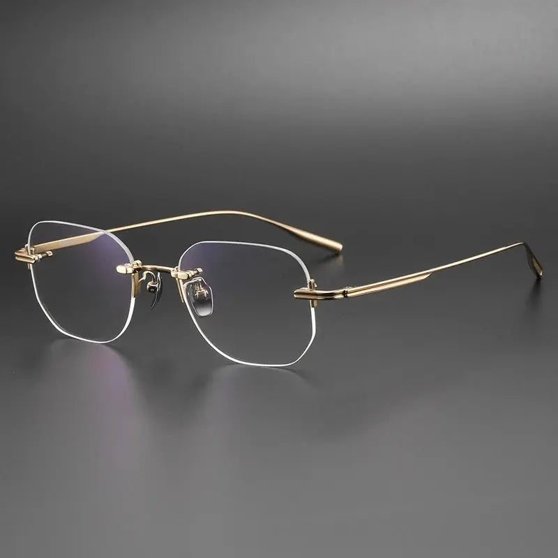 Unisex Oval Rimless Titanium Prescription Glasses 41013 — view 6 | Rx Spectacle
