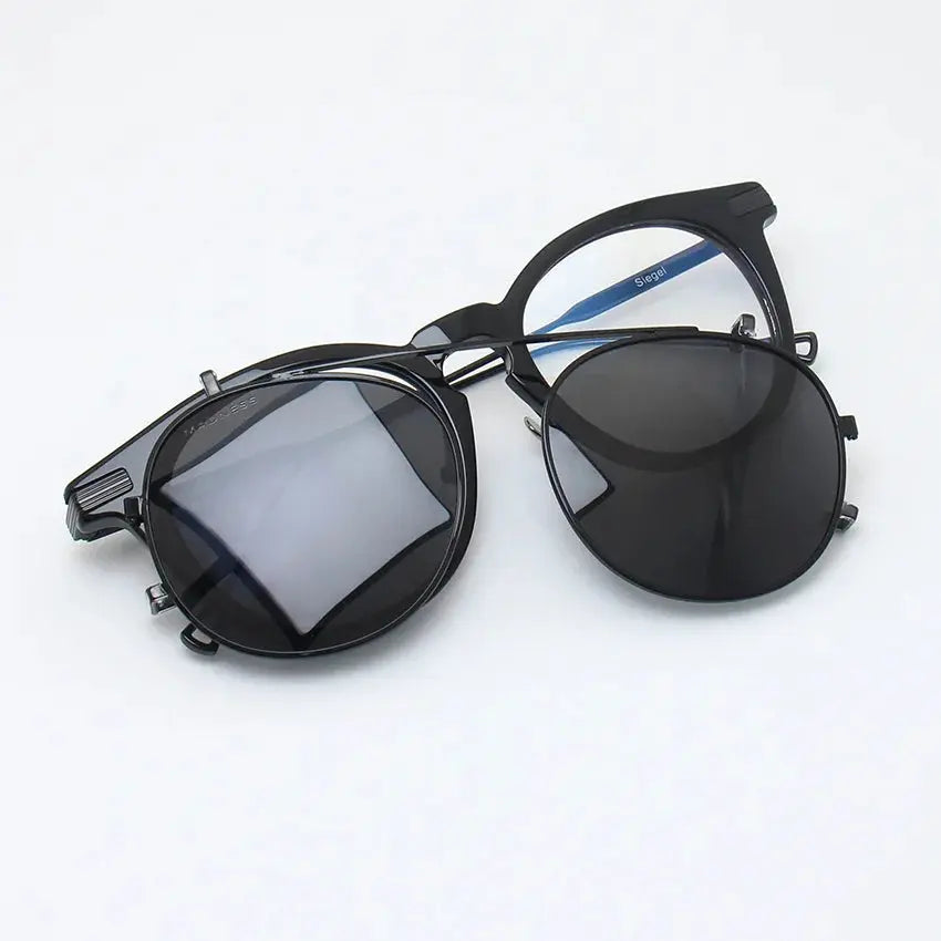 Unisex Round Full Rim Acetate Clip-On Prescription Glasses 0213 — view 5 | Rx Spectacle