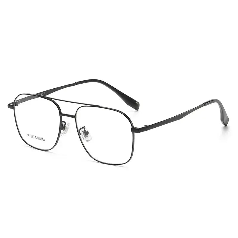 Unisex Square Full Rim Titanium Double Bridge Prescription Glasses 985142 — view 4 | Rx Spectacle