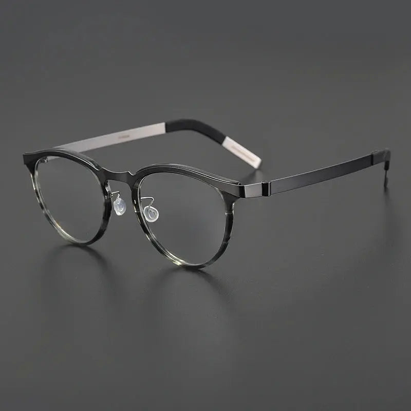 Unisex Round Full Rim Titanium Screwless Prescription Glasses 339903 — view 3 | Rx Spectacle