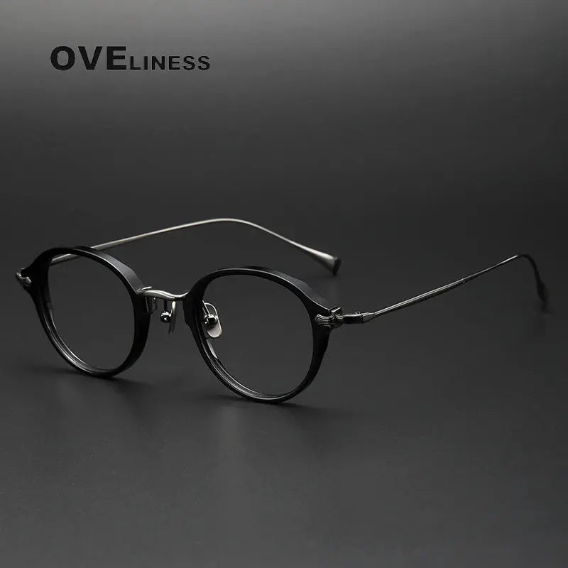 Unisex Round Full Rim Titanium Prescription Glasses 369182 — view 5 | Rx Spectacle