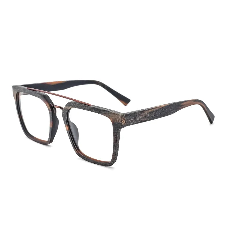 Unisex Square Full Rim Titanium Double Bridge Prescription Glasses 700600 — view 5 | Rx Spectacle