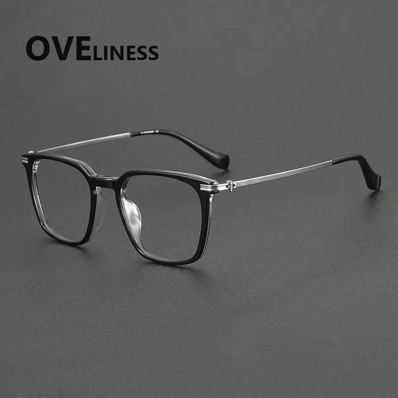 Unisex Oval Full Rim Titanium Prescription Glasses 90011 — view 5 | Rx Spectacle