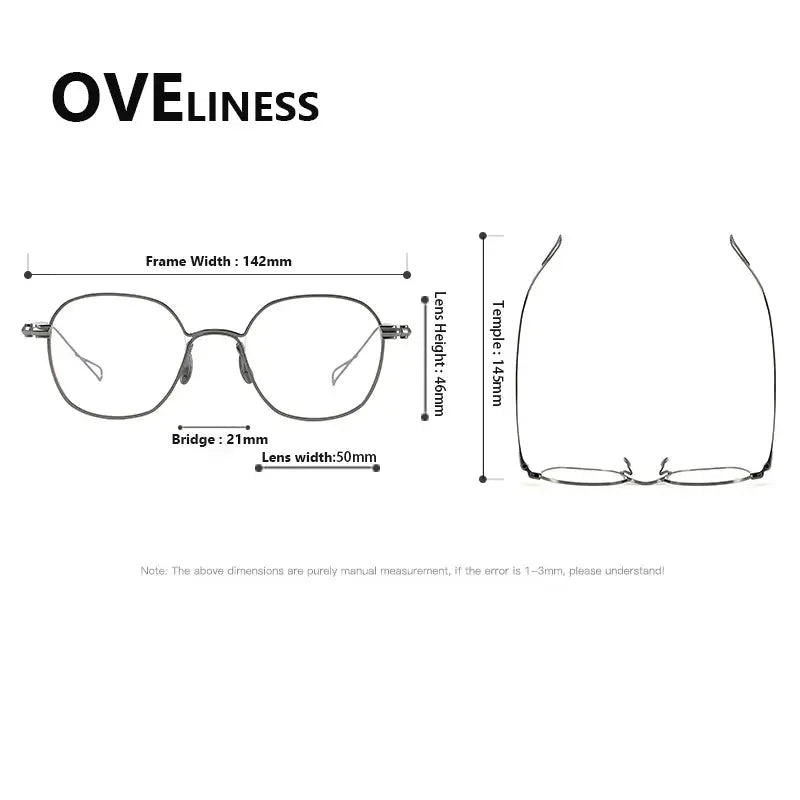 Unisex Polygon Full Rim Titanium Prescription Glasses 61156 — view 2 | Rx Spectacle