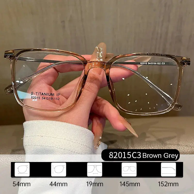 Women's Square Full Rim Titanium Prescription Glasses 82015 — view 4 | Rx Spectacle