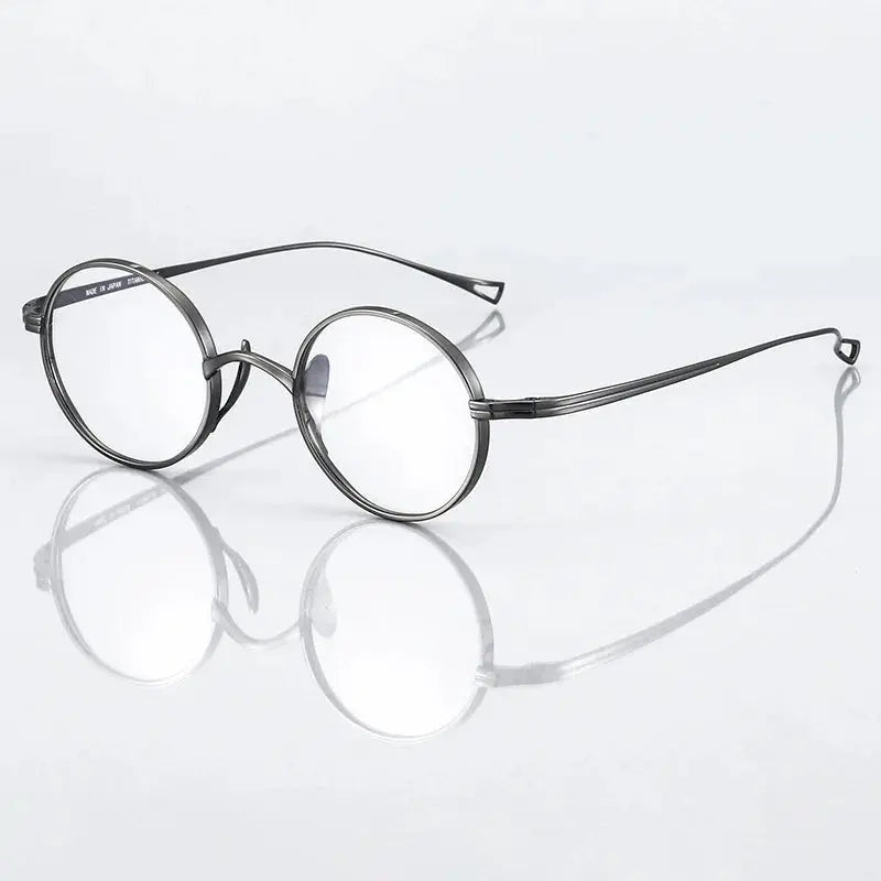 Women's Round Full Rim Titanium Prescription Glasses 844299 — view 6 | Rx Spectacle