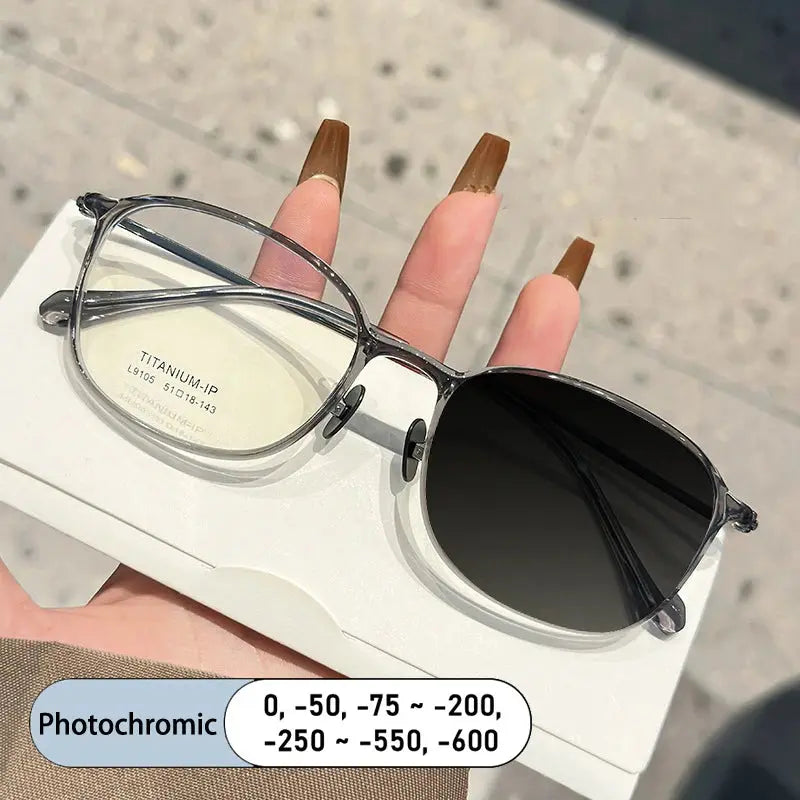 Unisex Square Full Rim Titanium Reading Glasses 69105 — view 7 | Rx Spectacle
