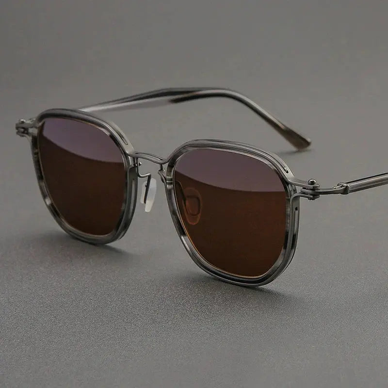 Men's Square Full Rim Titanium Oversized Prescription Glasses 58654 — view 4 | Rx Spectacle