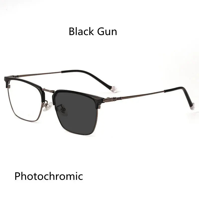 Unisex Square Full Rim Titanium Reading Glasses 8628 — view 10 | Rx Spectacle