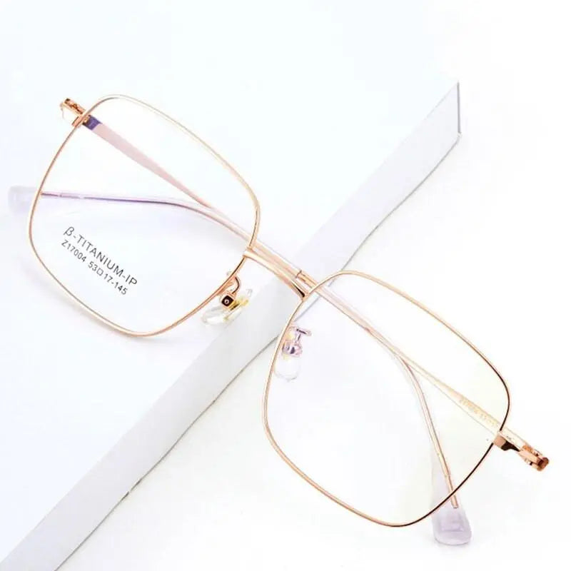 Unisex Square Full Rim Titanium Prescription Glasses 17004 — view 8 | Rx Spectacle