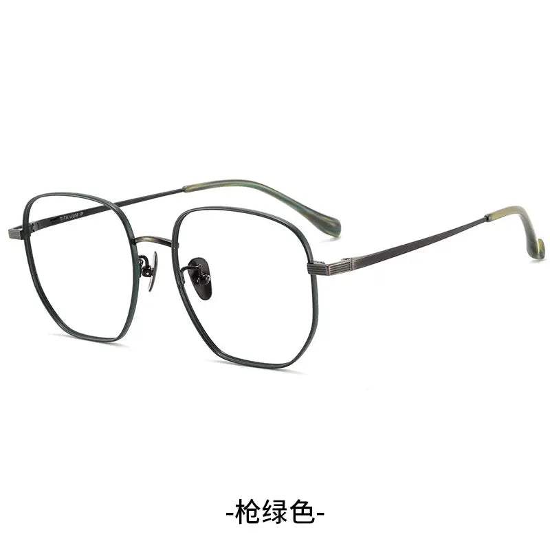 Unisex Polygon Full Rim Titanium Prescription Glasses 86683 — view 4 | Rx Spectacle