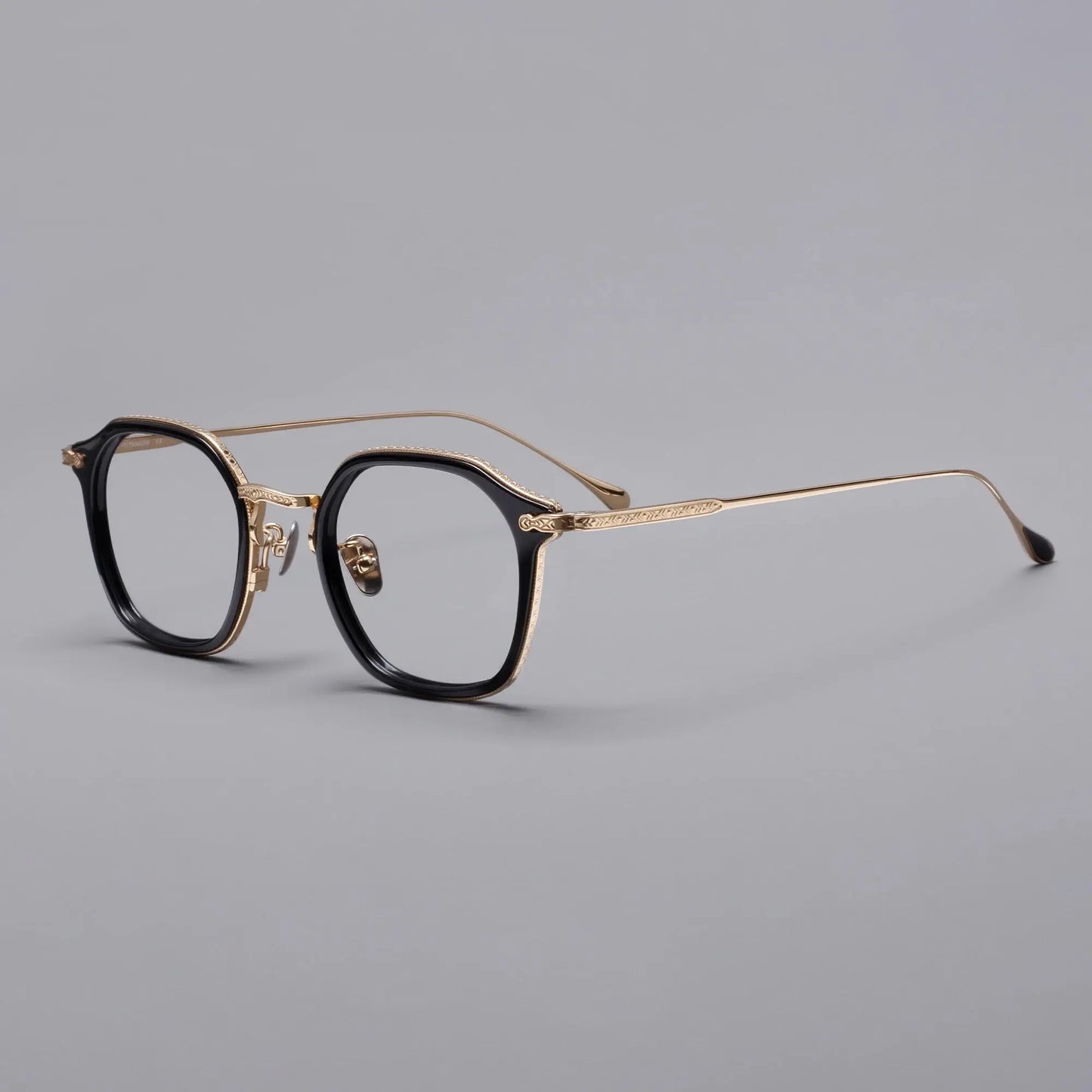 Unisex Square Full Rim Titanium Prescription Glasses 396108 — view 5 | Rx Spectacle
