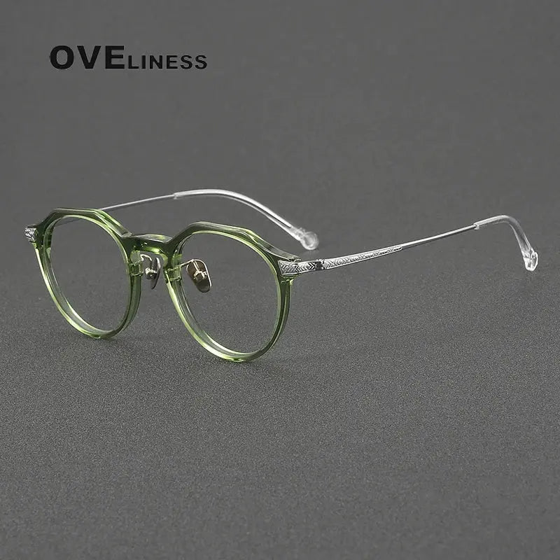 Women's Oval Full Rim Titanium Flat Top Prescription Glasses 322402 — view 4 | Rx Spectacle