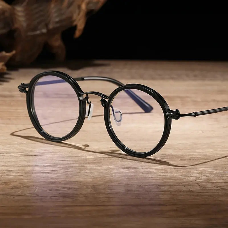 Women's Round Full Rim Titanium Prescription Glasses 410685 — view 5 | Rx Spectacle