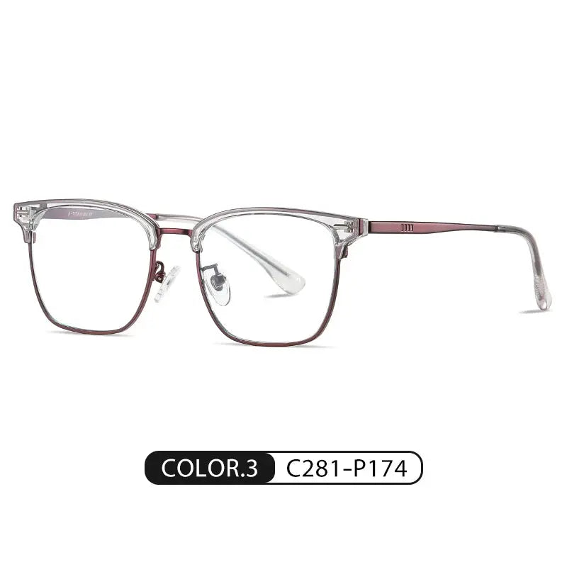 Men's Square Full Rim Titanium Prescription Glasses 62031 — view 3 | Rx Spectacle