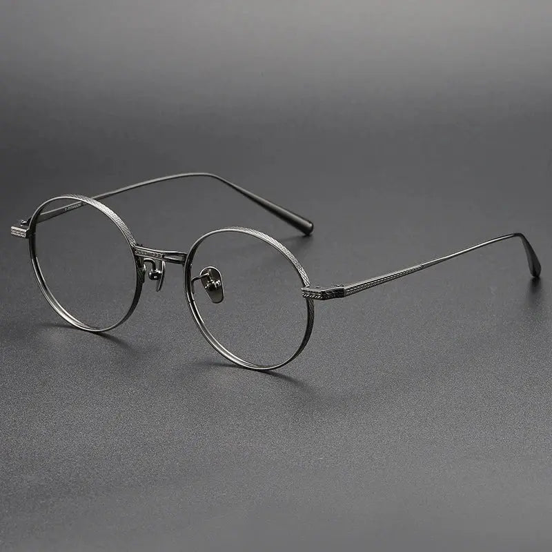 Women's Round Full Rim Titanium Prescription Glasses 77026 — view 7 | Rx Spectacle