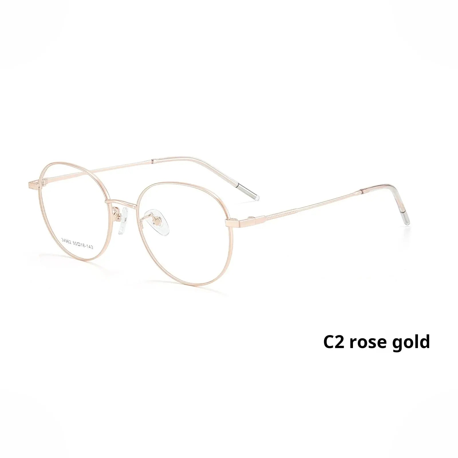 Unisex Oval Full Rim Alloy Flat Top Prescription Glasses 734962 — view 6 | Rx Spectacle