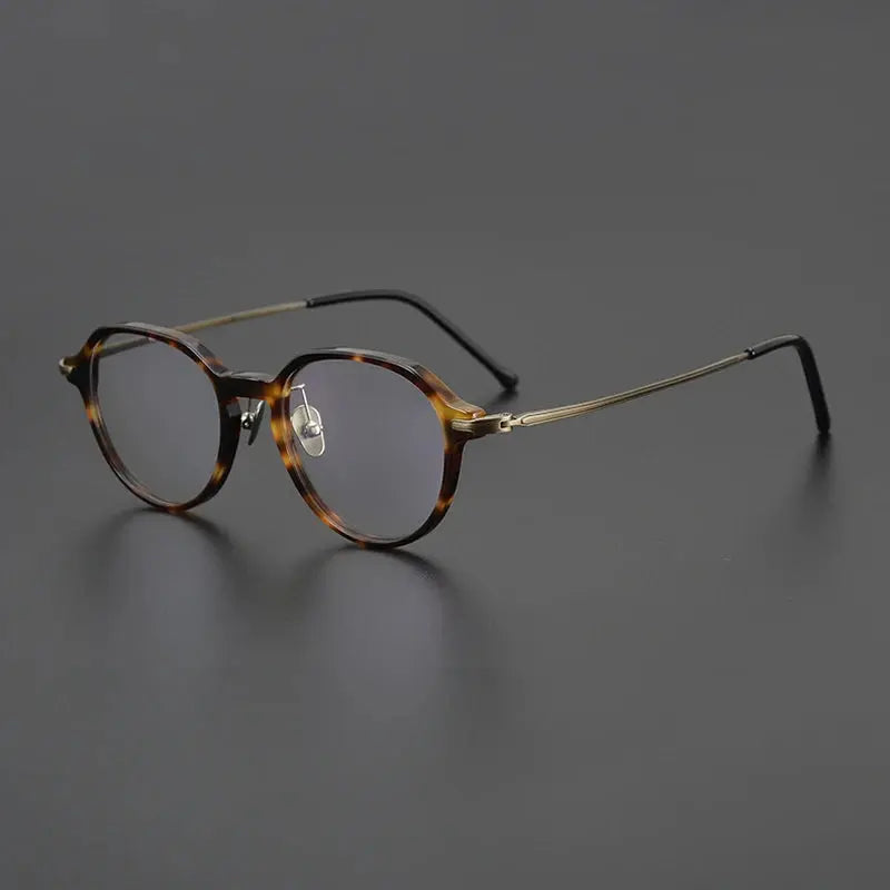 Unisex Oval Full Rim Titanium Flat Top Prescription Glasses 19834 — view 4 | Rx Spectacle
