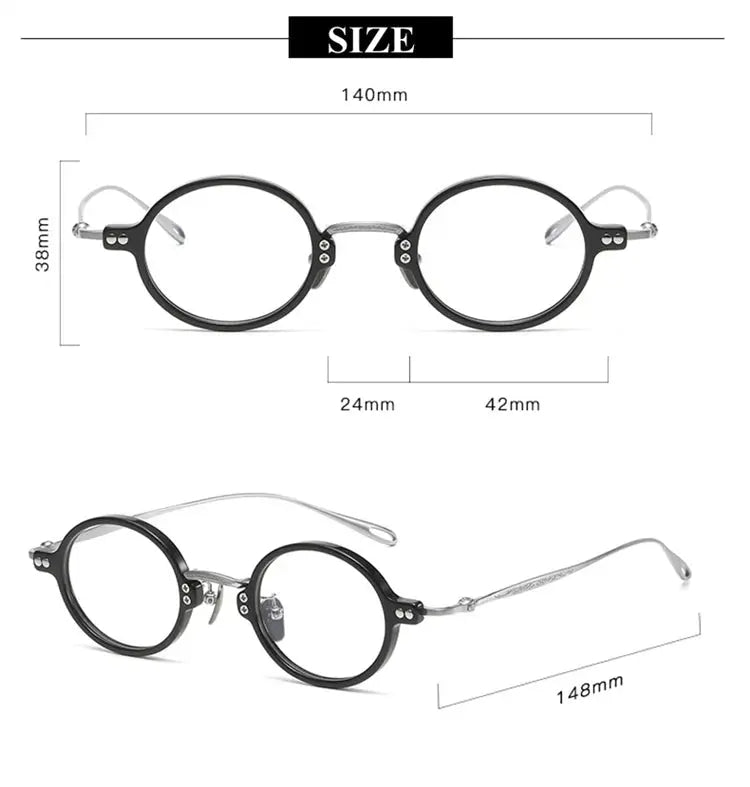 Unisex Round Full Rim Titanium Prescription Glasses 65956 — view 2 | Rx Spectacle
