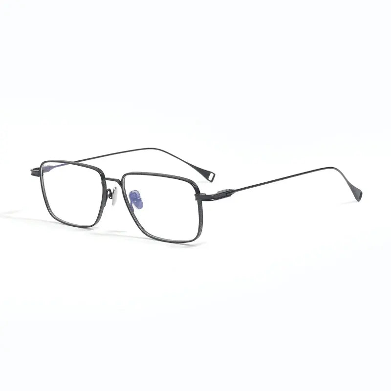 Unisex Square Full Rim Titanium Prescription Glasses 49014 — view 3 | Rx Spectacle