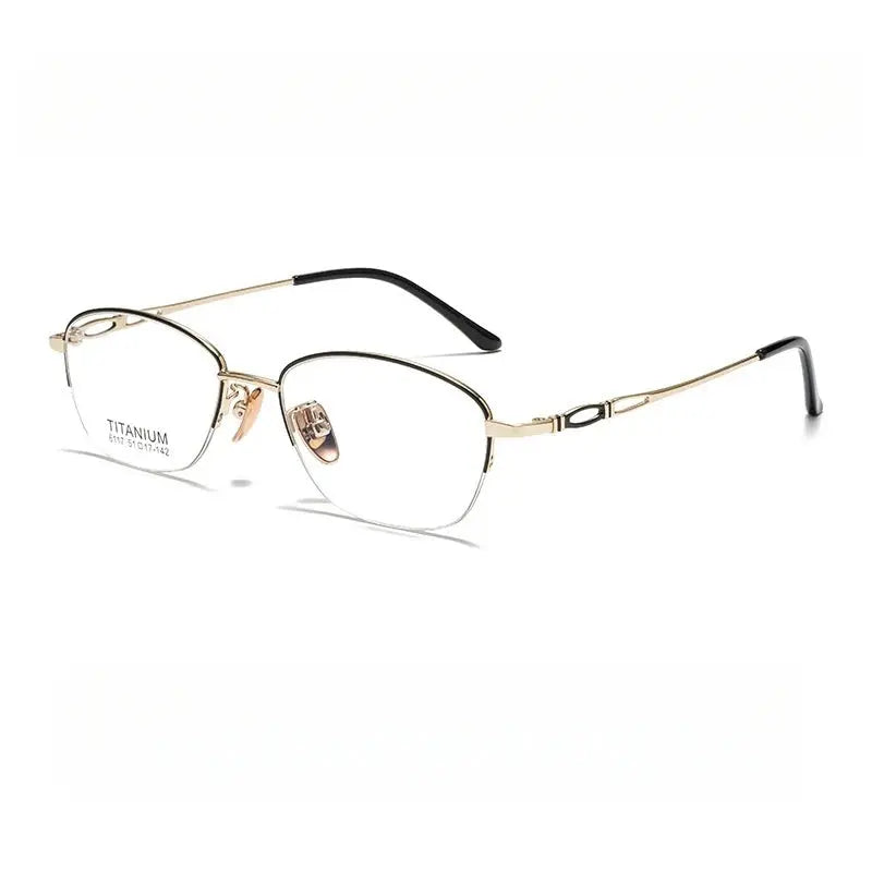 Women's Semi-Rimless Alloy Prescription Glasses 6117 — view 5 | Rx Spectacle