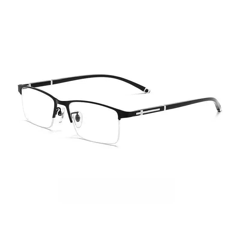 Men's Square Semi-Rimless Alloy Prescription Glasses P9212 — view 7 | Rx Spectacle