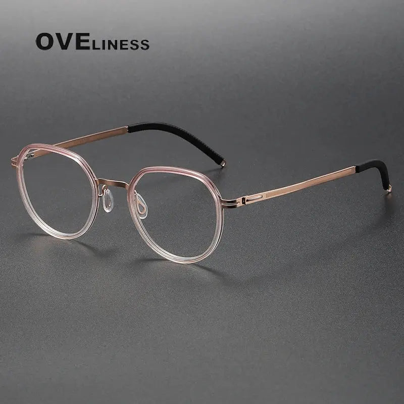 Women's Oval Full Rim Titanium Prescription Glasses 820319 — view 3 | Rx Spectacle